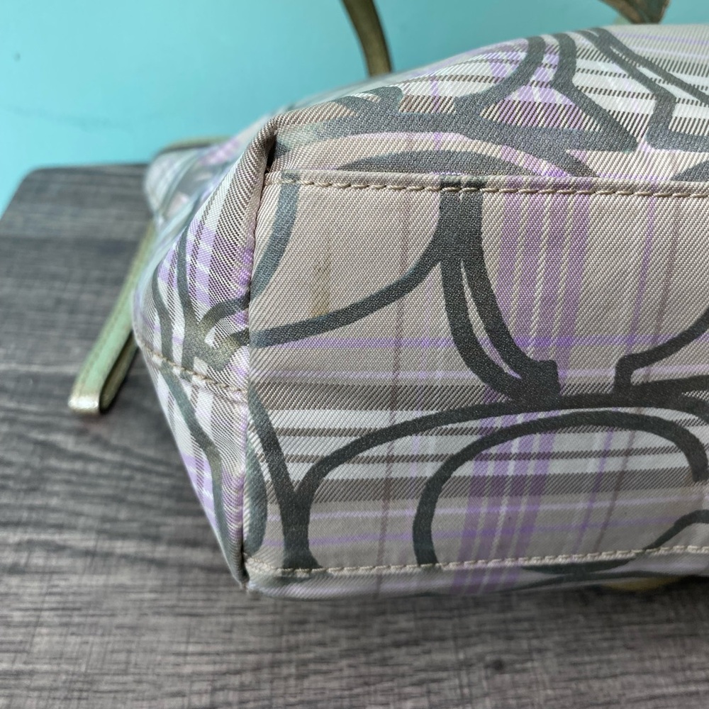 🩶 COACH Signature Tartan Plaid Shoulder Bag - Picture 7 of 16